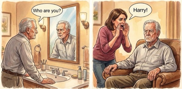 I can't recognize my face in the mirror or my name if said loudly